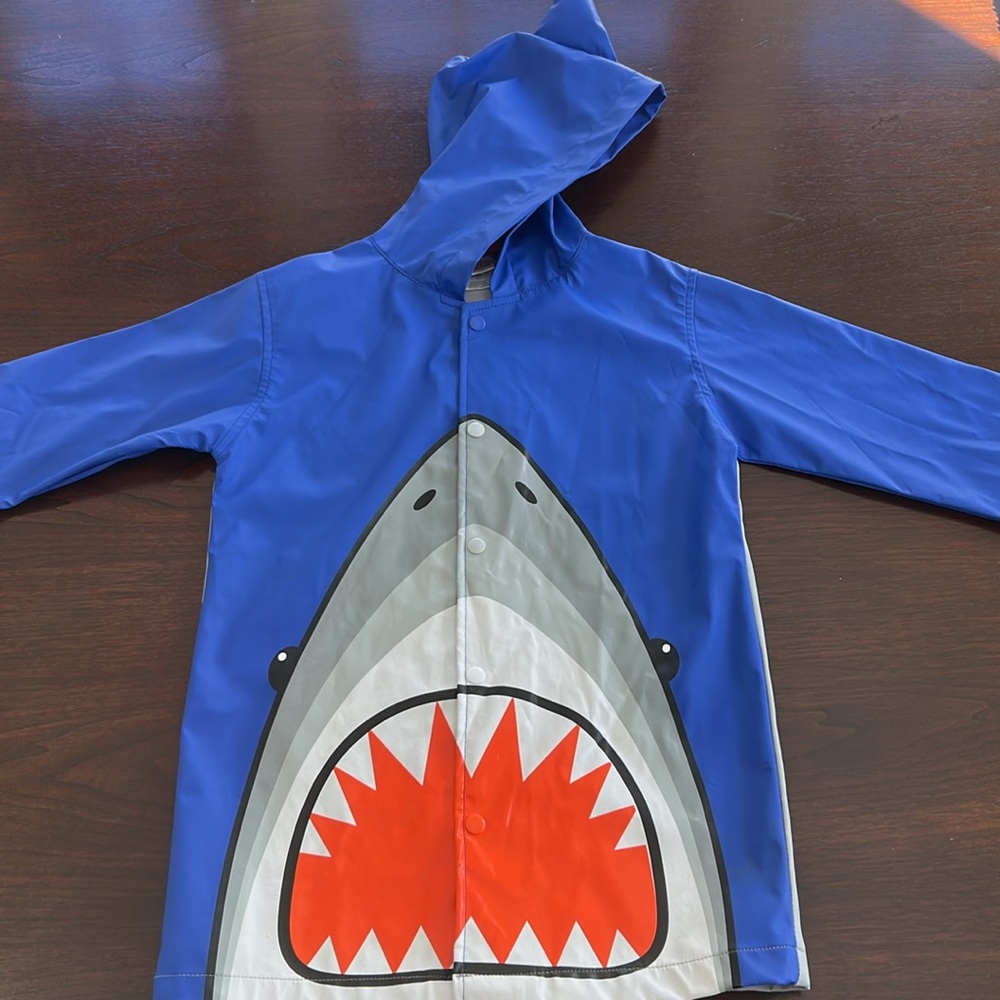 Kids waterproof rain coat shark